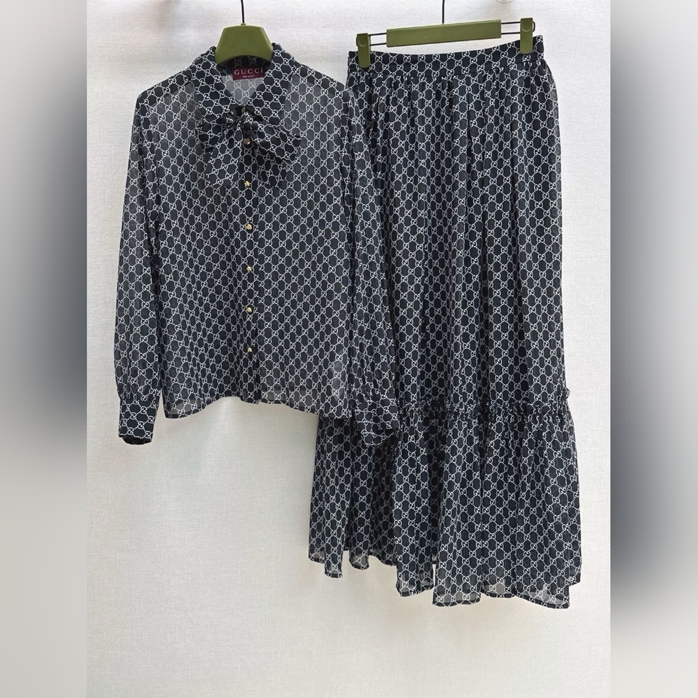 Gucci Women’s Logo-Print Long-Sleeve Top + Skirt